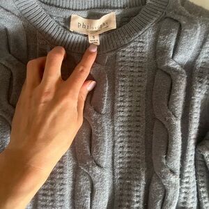 Philosophy Gray Cable Knit Sweater